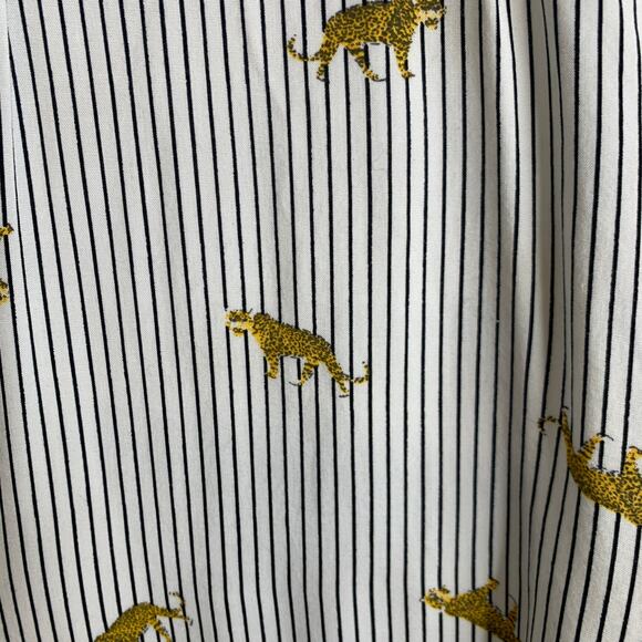 Jane & Delancey Flowy Top Striped w Cheetah Leopard Design Medium - Picture 7 of 9